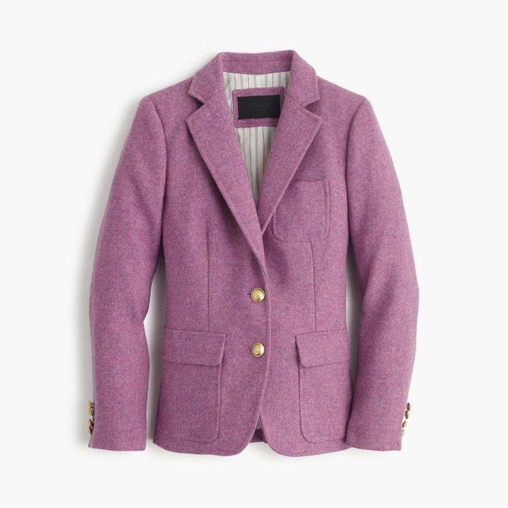 Rare J. Crew Purple Rhodes Wool Blazer size 2 lavender 100% wool double